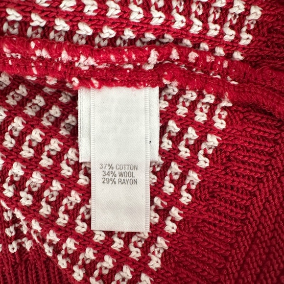 St. John Red & White Knit Knit Sweater Size XL - Picture 6 of 6